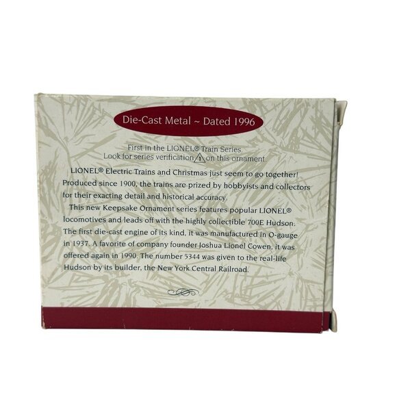 Hallmark Keepsake Lionel Train Vtg Ornament 700E Hudson Steam Locomotive 1996 - Picture 13 of 13